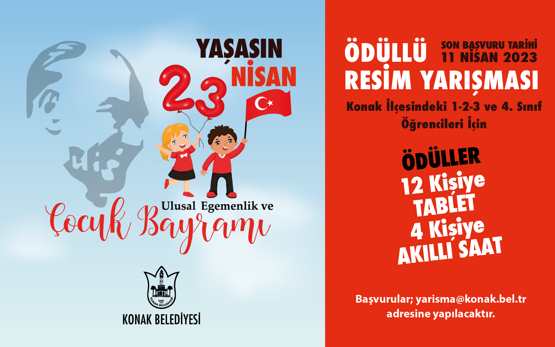 23 Nisan Ulusal Egemenlik Ve Çocuk Bayramı Ödüllü Resim Yarışması Başlıyor